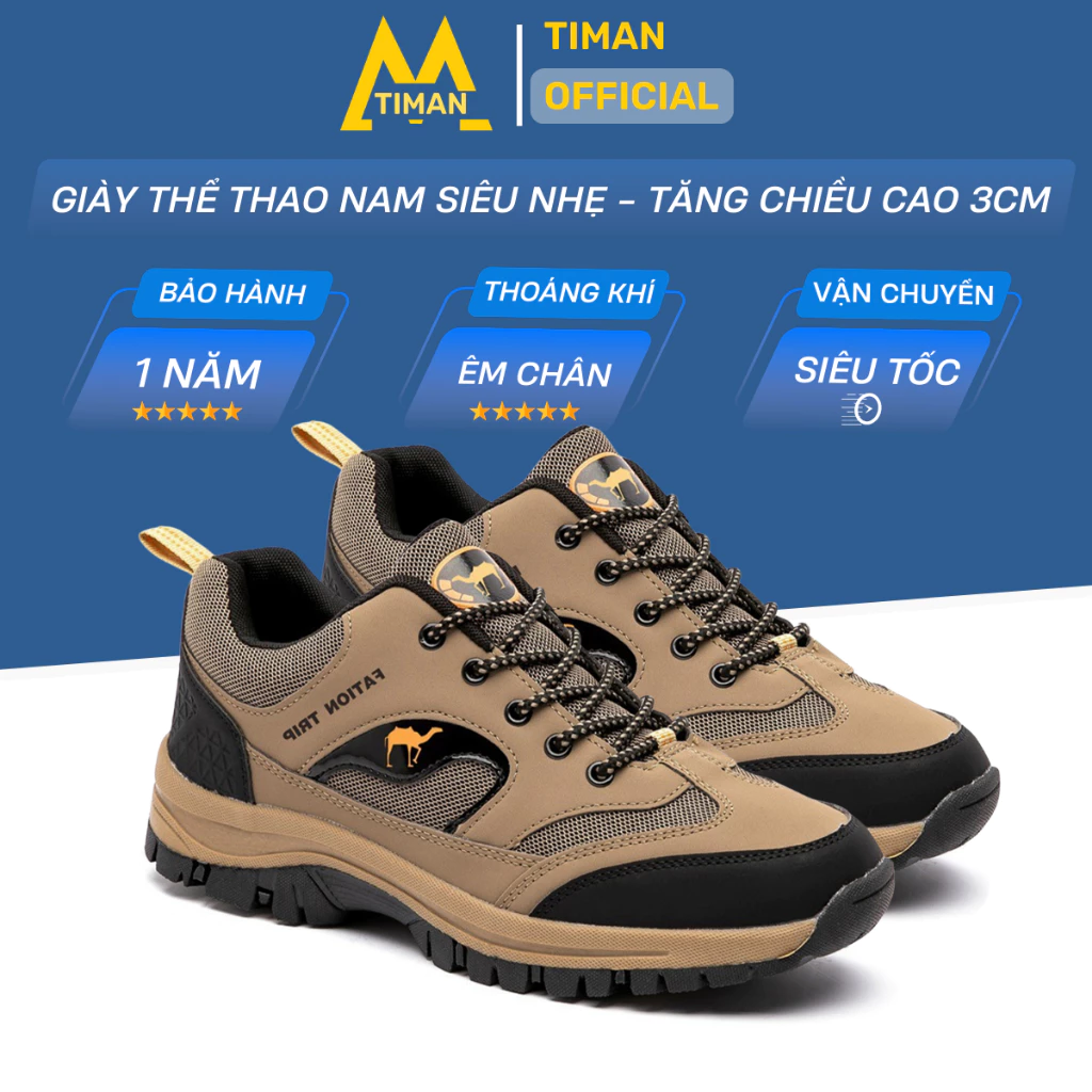 Giày thể thao nam Timanvn SN51 siêu nhẹ êm chân thoáng khí phù hợp leo núi chạy bộ bảo hộ cao cấp